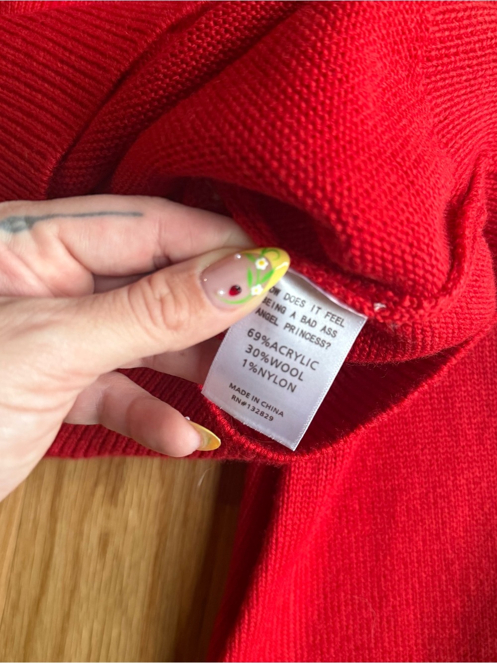 LPA Red Cropped Sweater - Picture 3 of 4